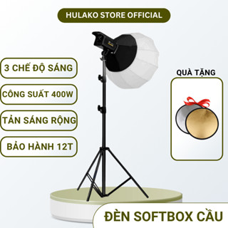Đèn livestream softbox cầu HULAKO 65cm trợ sáng livestream studio chụp ảnh makeup quay video 3 chế độ màu ánh sáng