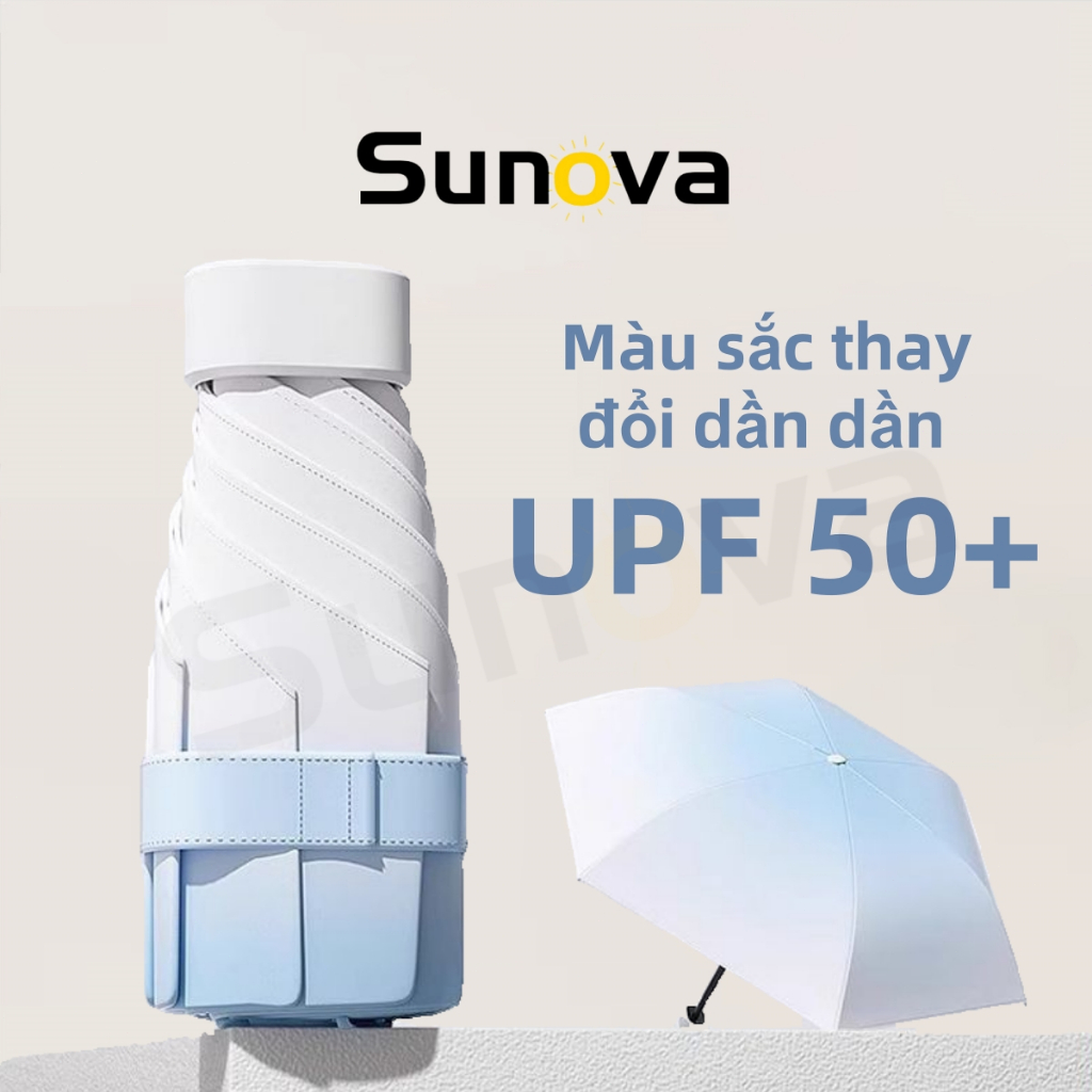 Ô Dù Gấp Gọn Mini Bỏ Túi, Màu Gradient Ô Dù Che Mưa Đi Nắng UPF 50+ Chống Tia Cực Tím Hình Cute