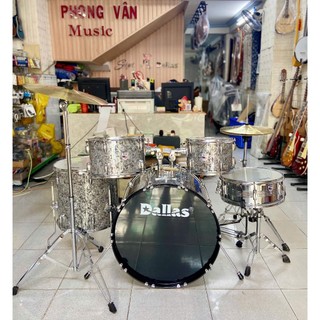 Bộ trống jazz Dallas DL221 nhiều màu đẹp (gồm có 5 trống, ghế, dùi, cymbal, pedal)