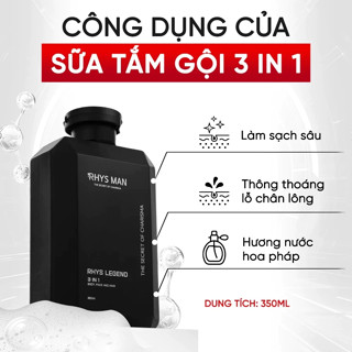 Sữa tắm gội nam RHYS MAN Rhys Legend 350ml - Hương nước hoa 3 trong 1 chính hãng chuẩn