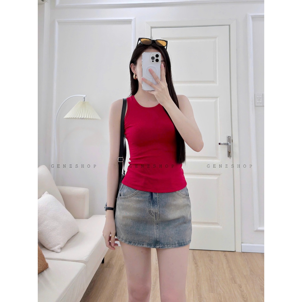 ÁO THUN BA LỖ ÔM TRƠN COTTON GENZ SHOP NHIỀU MÀU 250701