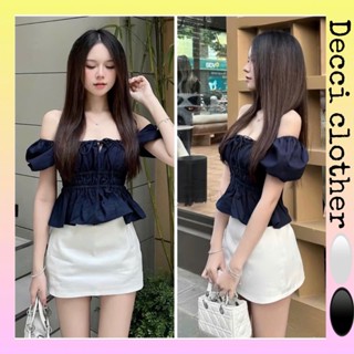 Áo Babydoll nữ xinh tay phồng tiểu thư,Áo kiểu trễ vai công chúa buộc nơ xinh xắn siêu hottrend