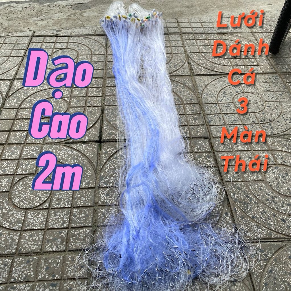 Lưới 3 màn cao 2m, lưới bắt cá dài 50/100m, lưới đánh cá nhiều phân loại...