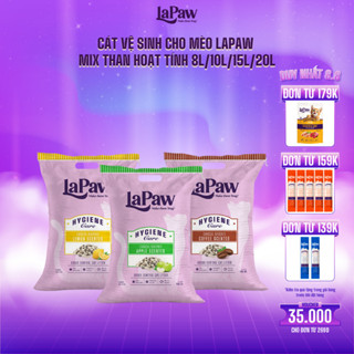 laPaw Cát vệ sinh cho mèo than hoạt tính cao cấp siêu vón cục, siêu khử mùi, thơm lâu, ít bụi 8L/10L/15L/20L