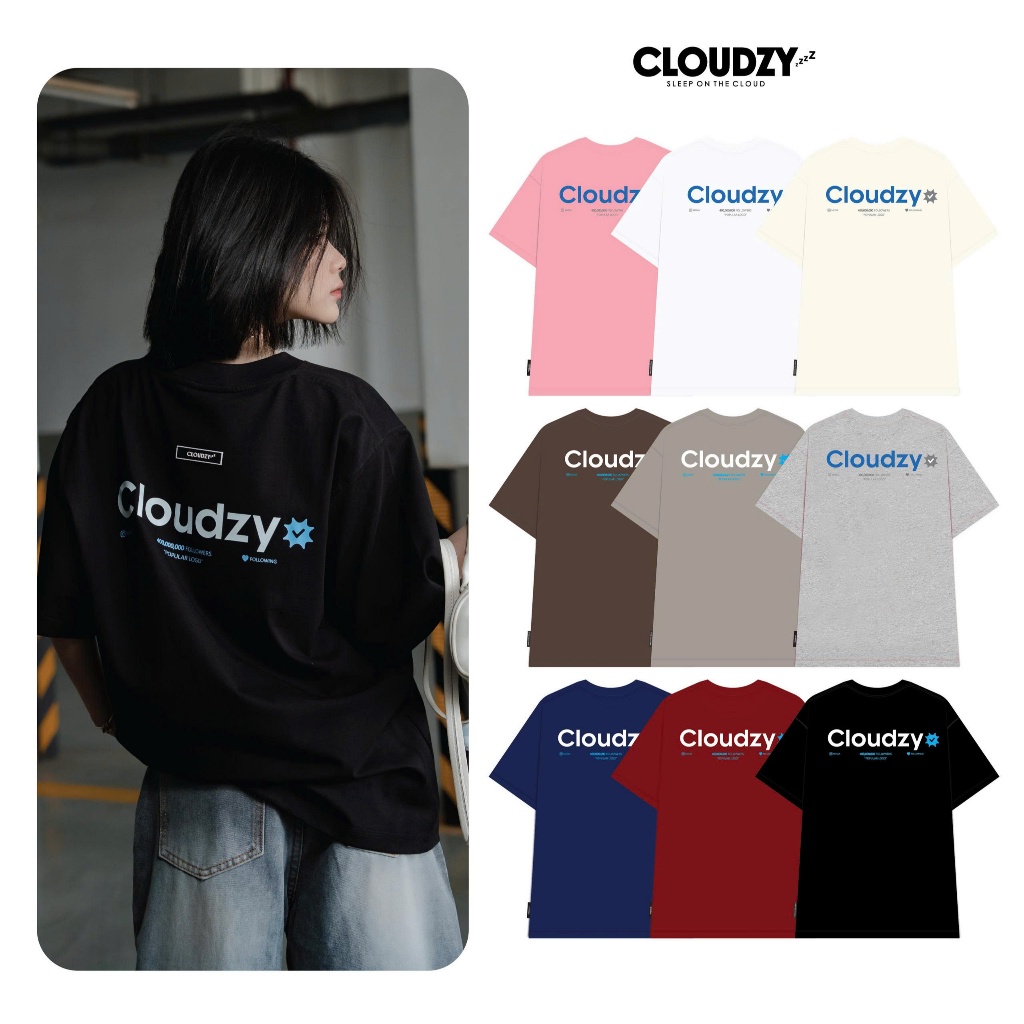 Áo phông nữ nam unisex tay lỡ thun form rộng local brand teen cổ tròn oversize CLOUDZY POPULAR