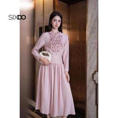 Chân váy hồng dáng xòe SIXDO (Pink Organza Flared Skirt)