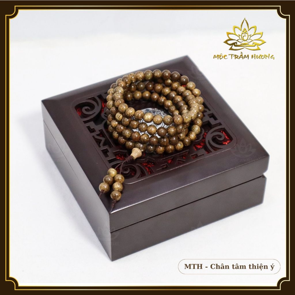 Vòng Tay Trầm Hương Chuỗi Tràng Hạt 108 6 7 8mm Trầm Tốc Việt - An Yên - Thịnh Vượng | Mộc Trầm Hương MTH