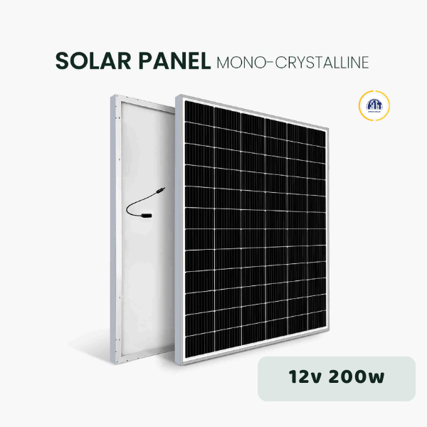 Tấm Pin Mono Năng Lượng Mặt Trời BlueCarbon 200W/12V – Mẫu Mới 2025