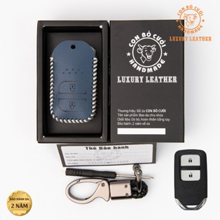  Bao Da Honda BRV 2023 CRV HRV JAZZ  2 nút bấm  Bao da chìa khoá da bò thật bảo hành 2 năm 