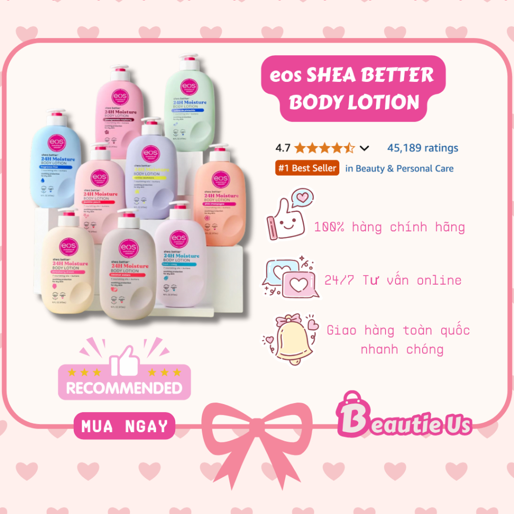 [Best Seller] Lotion Dưỡng Ẩm eos Shea Better Body Lotion eos Shea Better Body Lotion Jasmine Peach
