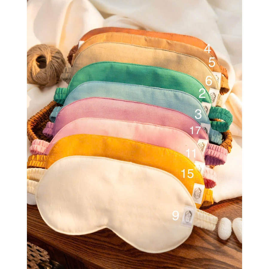 Bịt mắt ngủ lụa tơ tằm CỔ CHẤT SILK 100% tơ tằm có lớp bông lót mềm mại với da mắt nhạy cảm, giữ ẩm da vùng mắt khi ngủ