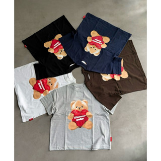  Áo Thun Gấu Whenever BEAR Năm Màu Đen   Trắng   Xám   Nâu  Xanh Navy  đủ tag gấu tặng túi whenever  