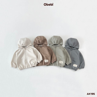 Áo Khoác Nỉ Raglan Đính Mác Obebi Cho Bé Trai Bé Gái từ 8kg - 23kg AK195