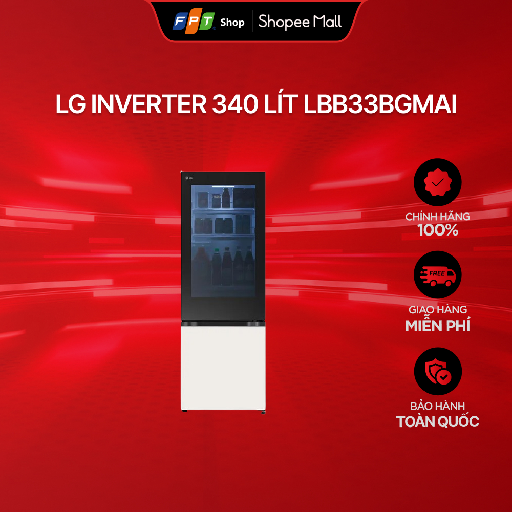 [Chỉ GH tận nơi] Tủ lạnh LG Inverter 340 lít LBB33BGMAI