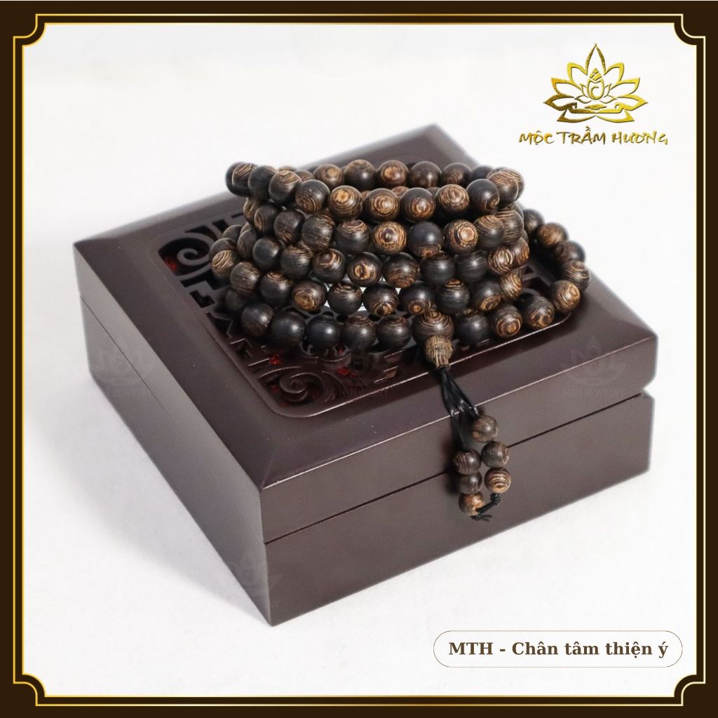 Vòng Tay Trầm Hương Chuỗi Tràng Hạt 108 6 7 8mm Trầm Sánh Chìm Việt - Mộc Trầm Hương MTH