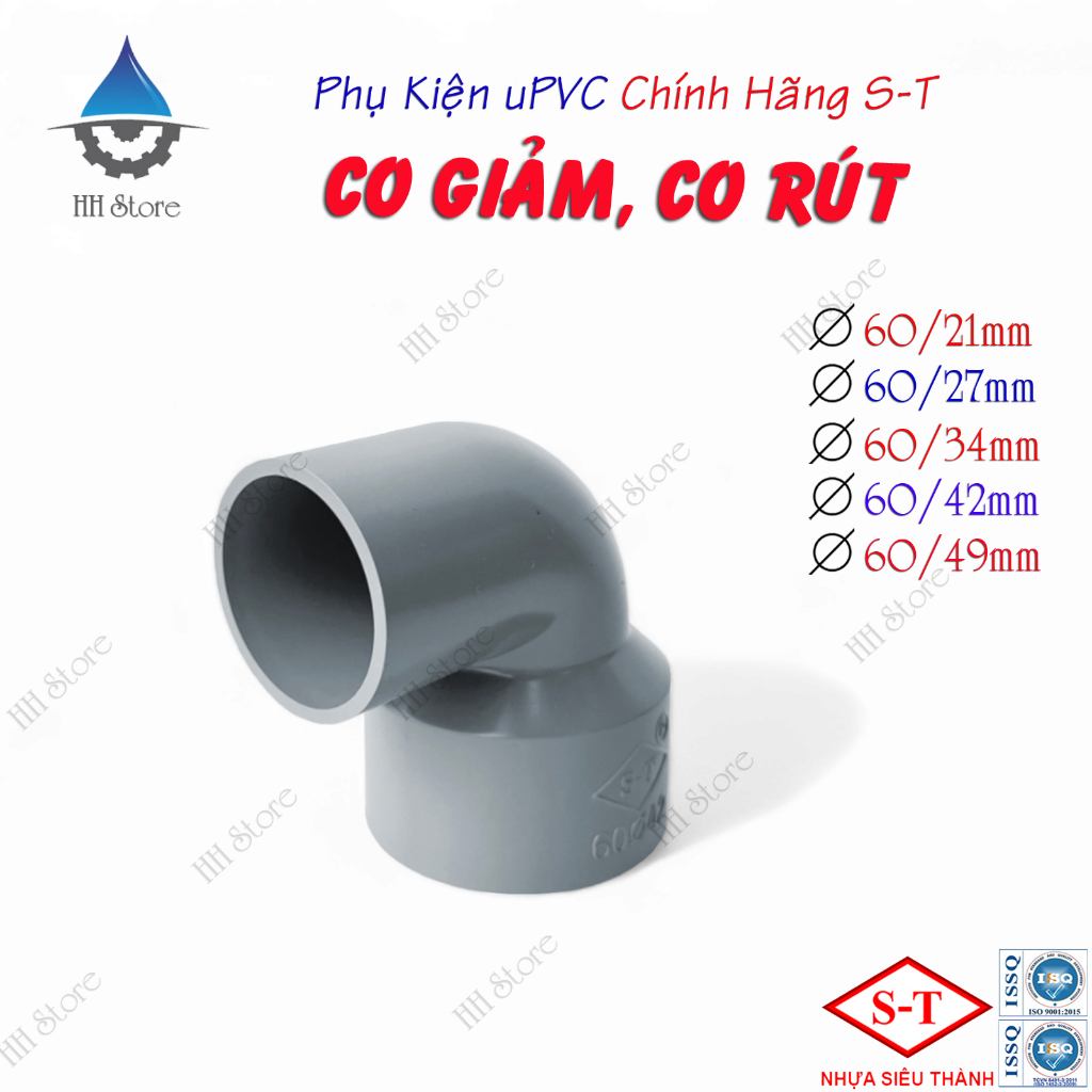 Co Giảm, Co Rút 60/21, 60/27, 60/34, 60/42, 60/49mm. Hàng Chính Hãng Nhựa Siêu Thành S-T