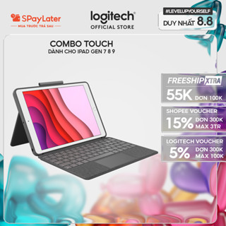 Bao da case iPad kèm bàn phím Logitech Combo Touch dành cho iPad Gen 7, Gen 8 và Gen 9 (10.2 Inch)