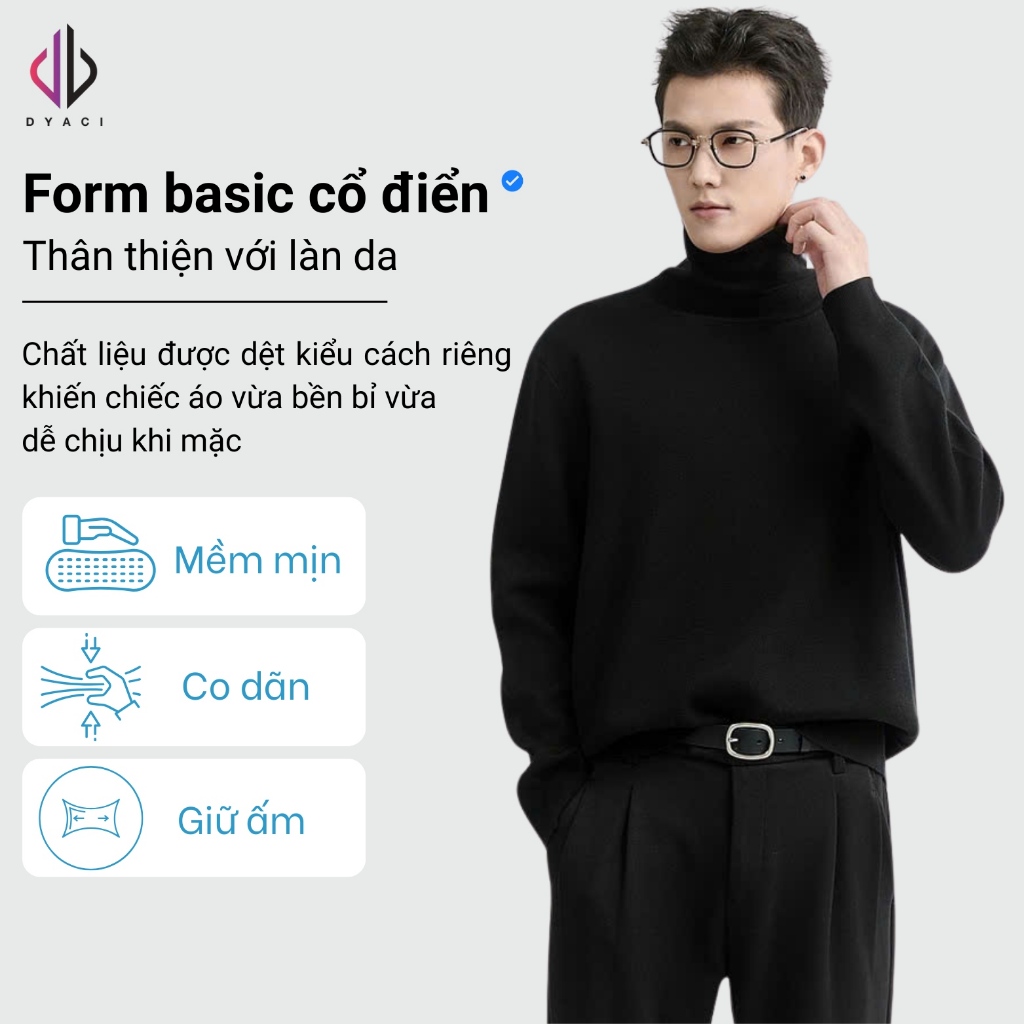 Áo Len Nam Nữ Cổ Lọ Quảng Châu Form Basic Dài Tay Dày Dặn Mềm Mịn Cực Ấm Hàn Quốc Nhiều Màu DYACI AL83 | BigBuy360 - bigbuy360.vn