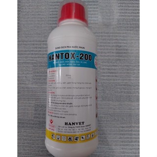  Hantox 200. Chai 1 lít. HANTOX-200 diệt ruồi muỗi kiến gián ve ghẻ ở chó mèo mạt gà 