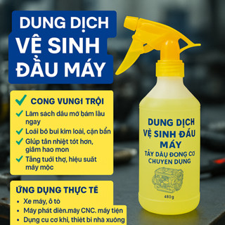 (Combo 2 chai tặng mỏ vịt)  Nước tẩy cặn Dầu Nhớt máy công nghiệp, ô tô, xe máy - làm sạch lốc máy, động cơ