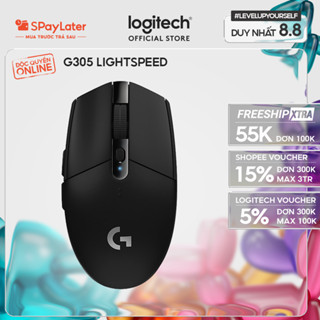 Chuột gaming không dây Logitech G G305 LIGHTSPEED - Hero 12K DPI, Nhẹ 99g, 6 nút lập trình, Pin 250h
