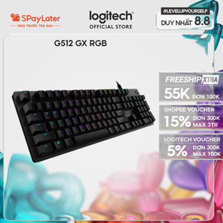 Bàn phím cơ gaming Logitech G512 GX RGB - 3 loại phím cơ GX Switch, cổng USB 2.0
