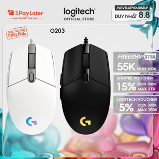 Chuột gaming có dây Logitech G203 Lightsync - Tùy chỉnh RGB, 6 nút lập trình, nhẹ