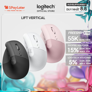 Chuột công thái học không dây Logitech Lift Vertical - Bluetooth | USB, giảm ồn, Win/ Mac