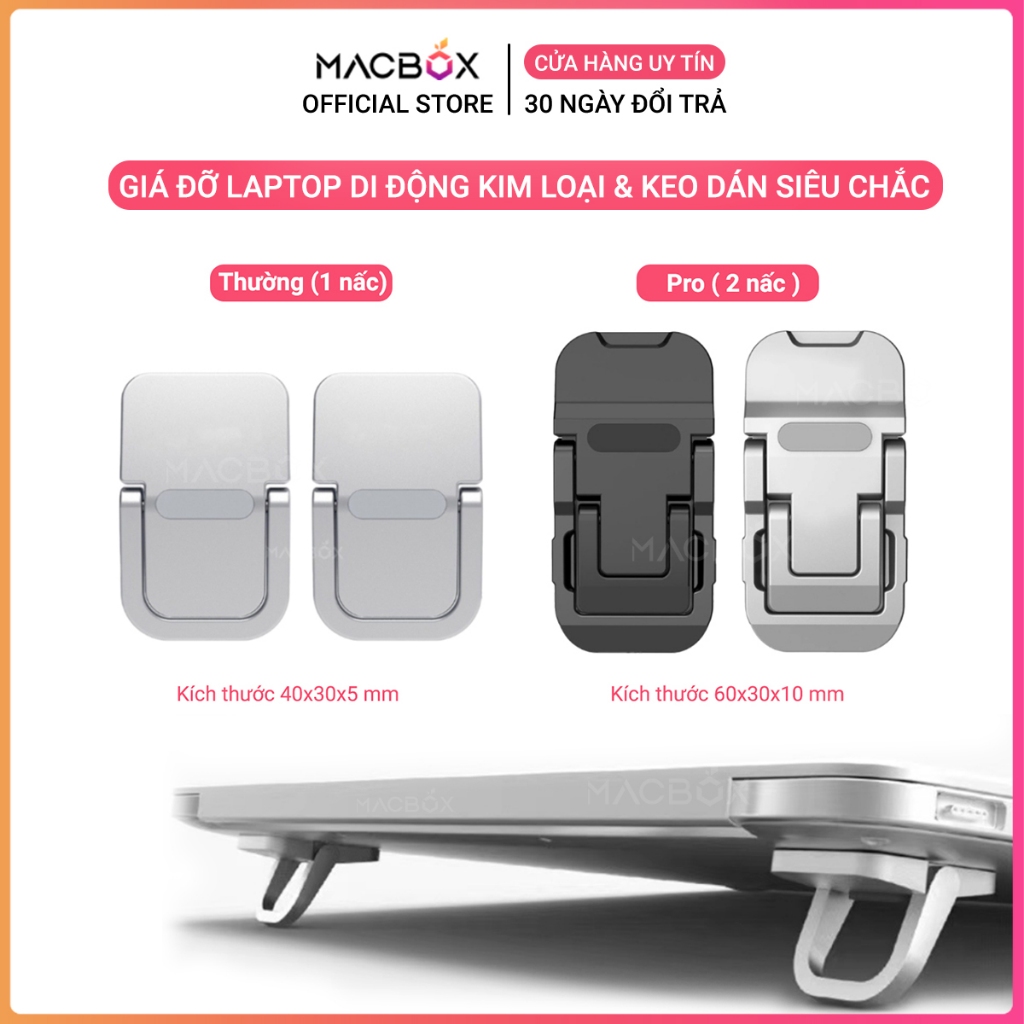 Giá đỡ laptop di động đế tản nhiệt cho Laptop, kê laptop Macbook siêu mỏng dạng kickflt