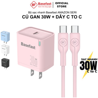 Bộ sạc nhanh Type C 30W Basefast Combo củ GaN kèm dây C to C cho Phone 15 16 samsung xiaomi ...