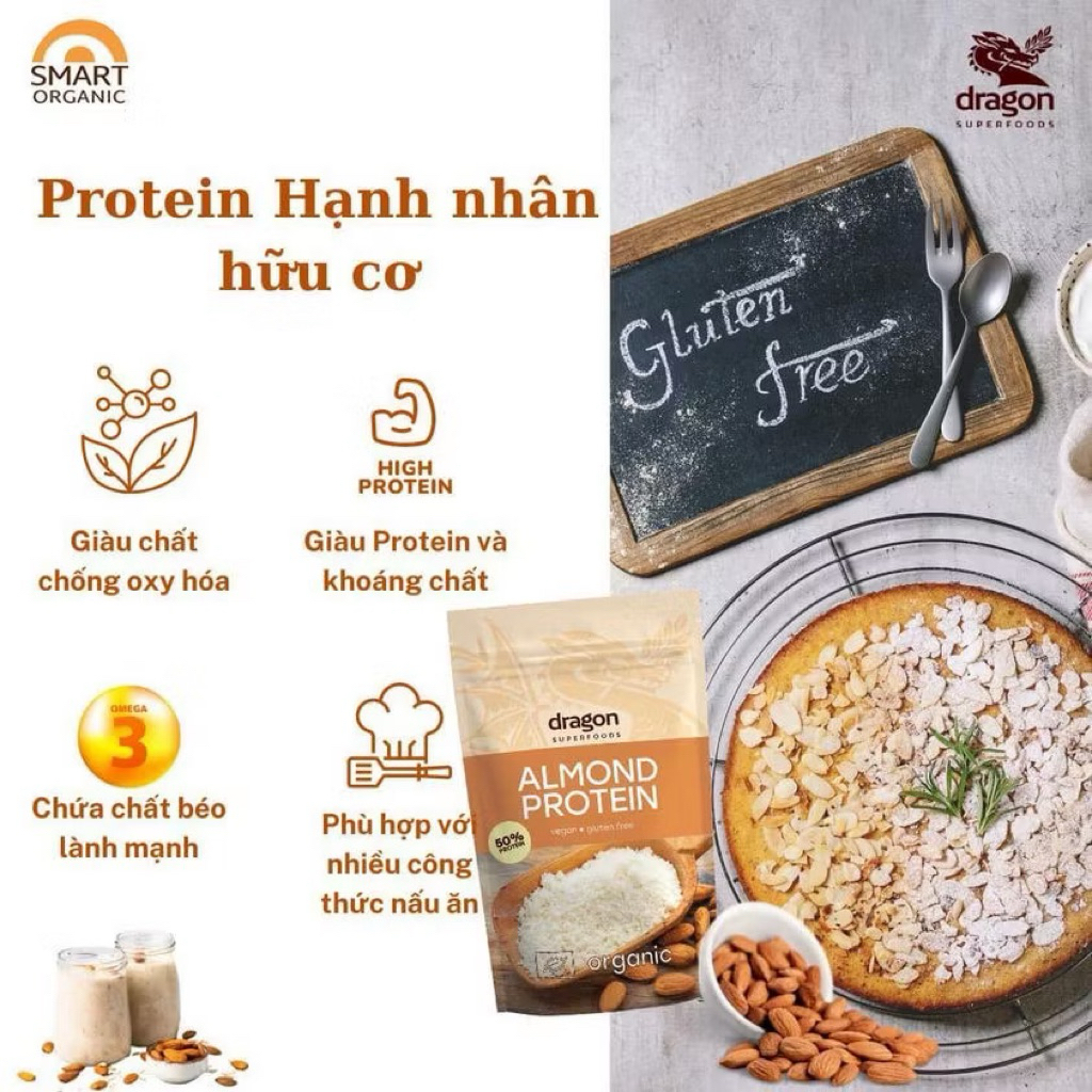 Bột hạnh nhân  hữu cơ Dragon Superfoods