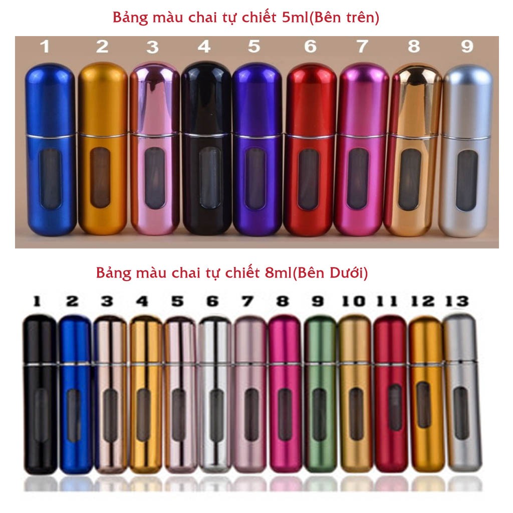 Lọ chiết đáy nước hoa tự động, chai chiết nước hoa, ống chiết nước hoa, vỏ chiết nước hoa cầm tay tiện dụng 5ml, 8ml