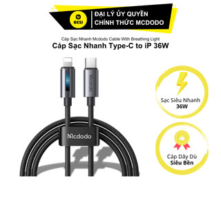  Cáp Sạc Mcdodo 36W Type-C to Ln | Sạc Siêu Nhanh Máy Tính Bảng Có Đèn Báo 