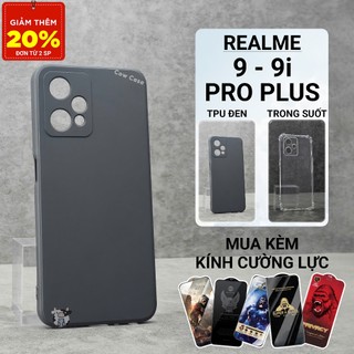 Ốp lưng Realme 9i, 9 Pro Plus 5G Cowcase trơn màu đen | Ốp điện thoại Realme dẻo bảo vệ camera đt toàn diện
