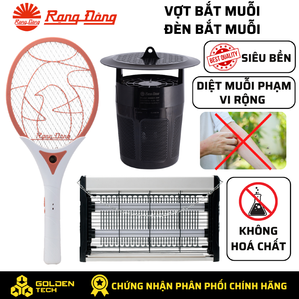 Các loại Đèn bắt muỗi, Vợt bắt muỗi Rạng Đông không hoá chất, Phạm vi rộng, Tuổi thọ cao VBM, DBM