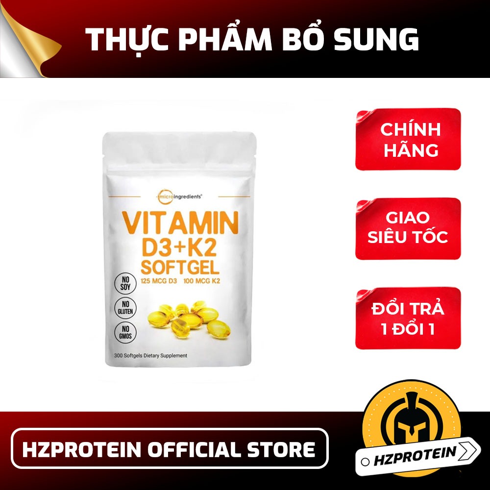 THỰC PHẨM SỨC KHỎE MICRO INGREDIENTS VITAMIN D3 5000 K2 (300 VIÊN)