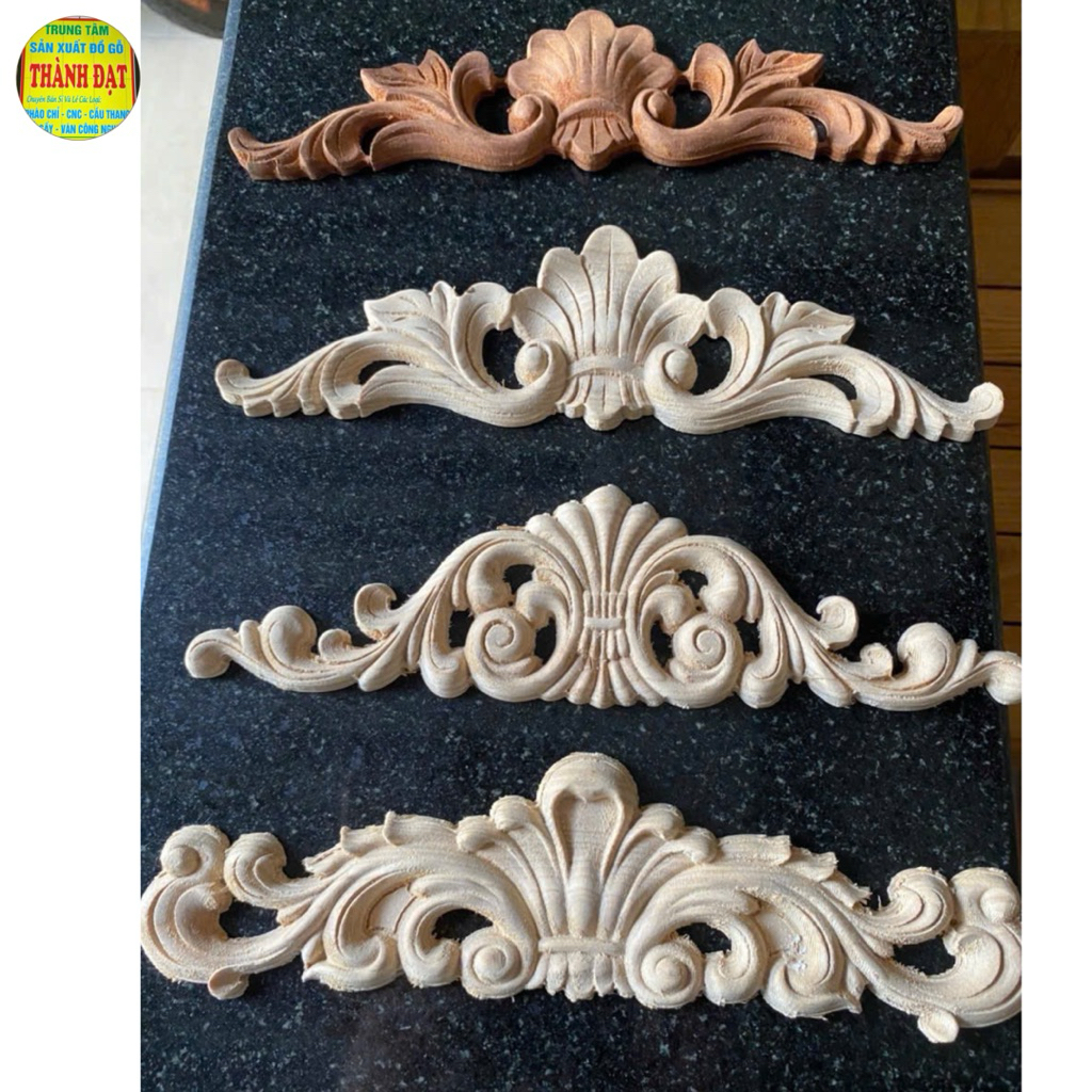 Hoa Văn Gỗ CNC Trang Trí Nội Thất, Bàn Thờ - Gỗ Thông Sồi Gõ,... - Không Sơn - Nhiều kích thước