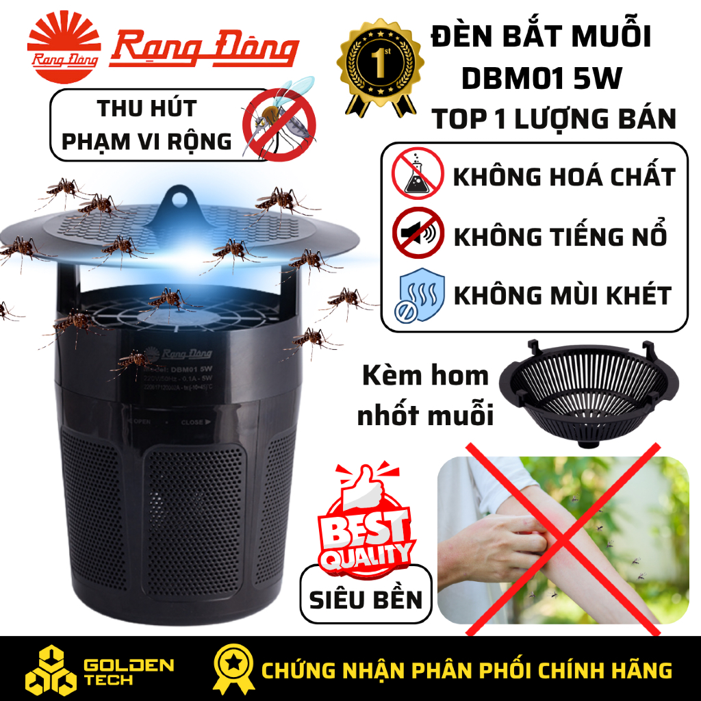 Đèn bắt muỗi Rạng Đông, mã sản phẩm DBM01 5W *** HÀNG CHÍNH HÃNG BẢO HÀNH 12 THÁNG***
