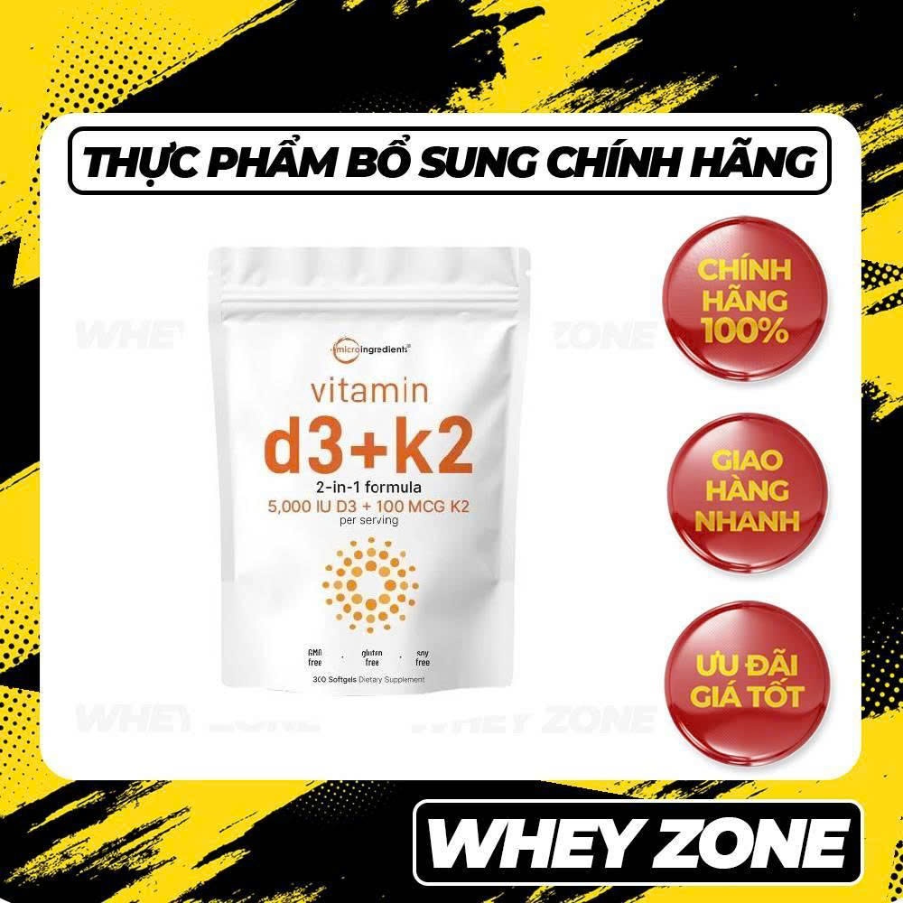 Micro Vitamin D3 5000+K2 (300 lần dùng)