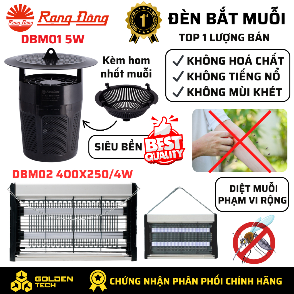 [2026](Chính Hãng)Đèn bắt muỗi thông minh Rạng Đông LED UV thu hút diệt muỗi, côn trùng DBM01, DBM02