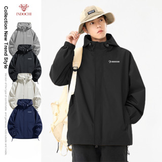 Áo Khoác Dù Nam Nữ INDOCHI 2 Lớp Cao Cấp Chống Nước, Cẩn Gió – Form Rộng, Mũ Trùm, Đi Phượt, Đi Chơi