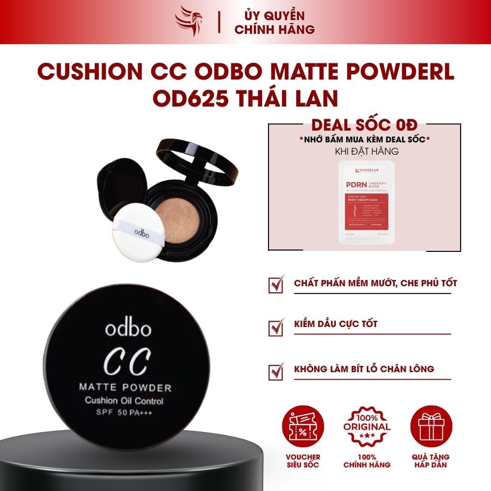 Phấn Nước Cushion Che Khuyết Điểm - Kiềm Dầu - Chống Nắng CC Odbo Matte Powderl OD625 Thái Lan
