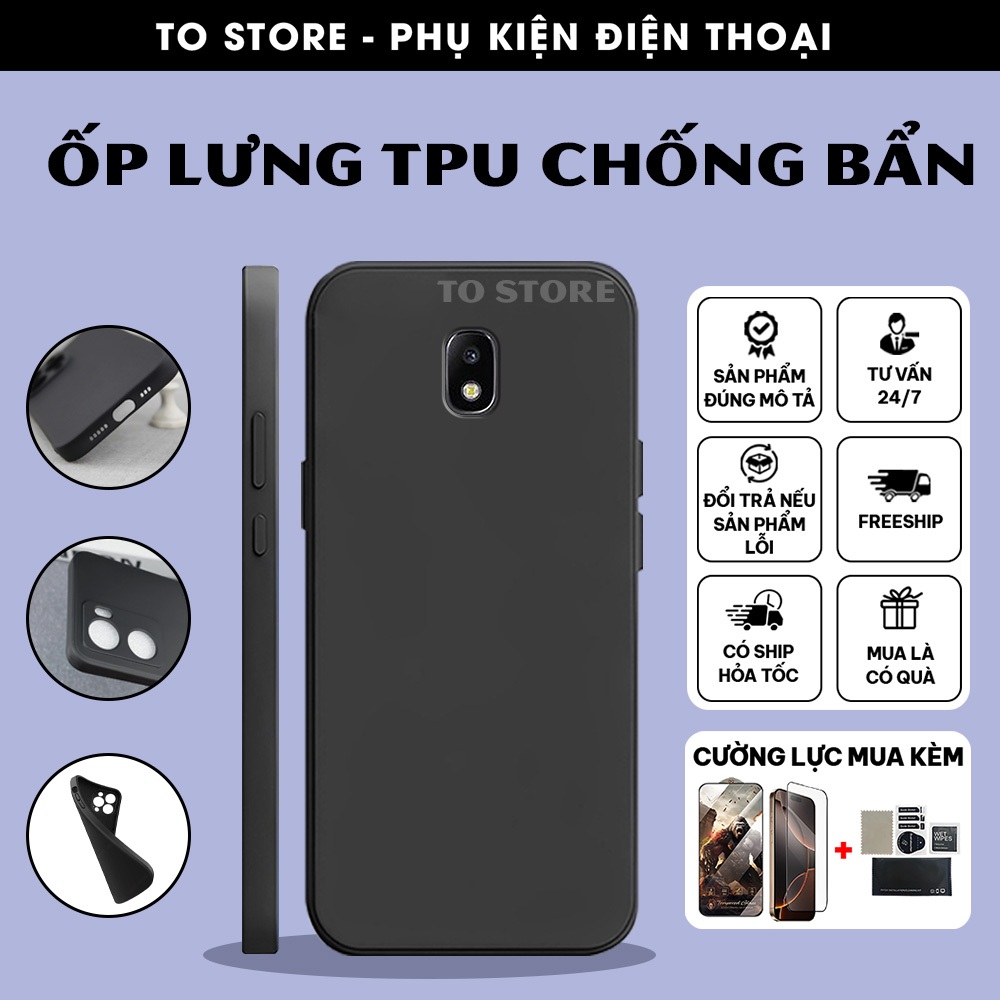 Ốp lưng Samsung J7 Pro, J2 Pro, J3 Pro, J5 Pro, J7 Plus TPU viền cạnh vuông bảo vệ camera | Ốp lưng 