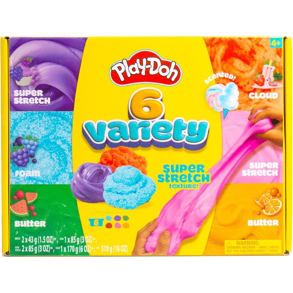 🎨 Play-Doh 6 Variety – Bộ đất nặn đa kết cấu cao cấp