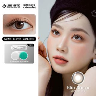 Lens Mắt Thở Nâu HERA BLUR BROWN 6 Tháng - Kính Áp Tròng Cá Tính, Độ Cận 1.00 Đến 7.00, DIA 14.2