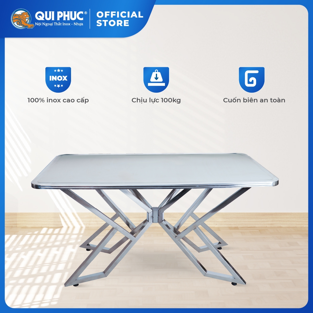 Bàn inox Felix Revo QUI PHÚC, thiết kế sang trọng, inox sáng bóng, chắc chắn, phù hợp mọi không gian