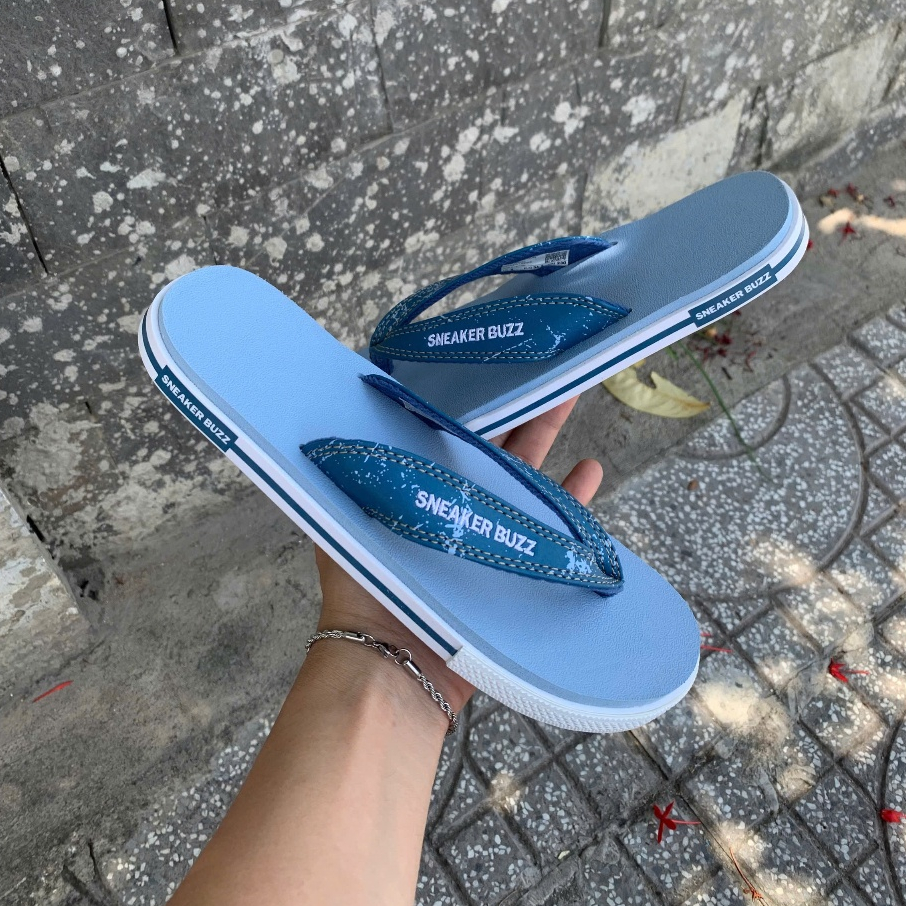 [ Chính Hãng ] - Dép Sneaker Buzz Xanh Nhạt Quai Họa Tiết Chính Hãng