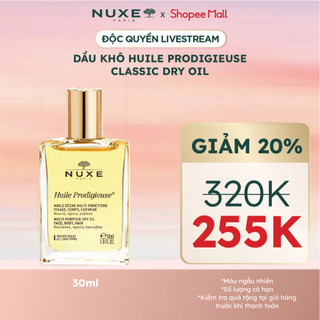   GIÁ 255K CHỈ TRONG LIVE  Dầu khô đa năng Nuxe Huile Prodigieuse Multi-Purpose Dry Oil 30ml 