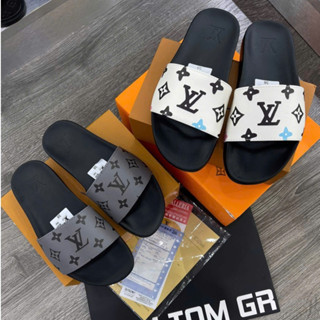 Dép Nam LV Siêu Cấp Hàng Đẹp  - dép L.v quai da đế cao su Cao Cấp