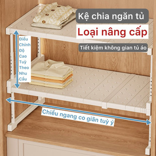   NÂNG CẤP  Kệ chia ngăn tủ áo co giãn  để quần áo  để đồ dùng tủ bếp 